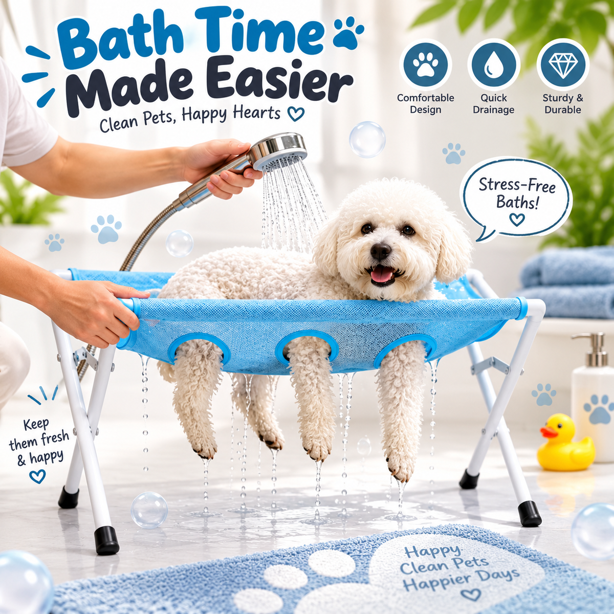 Pet Shower & Grooming Hammock-4