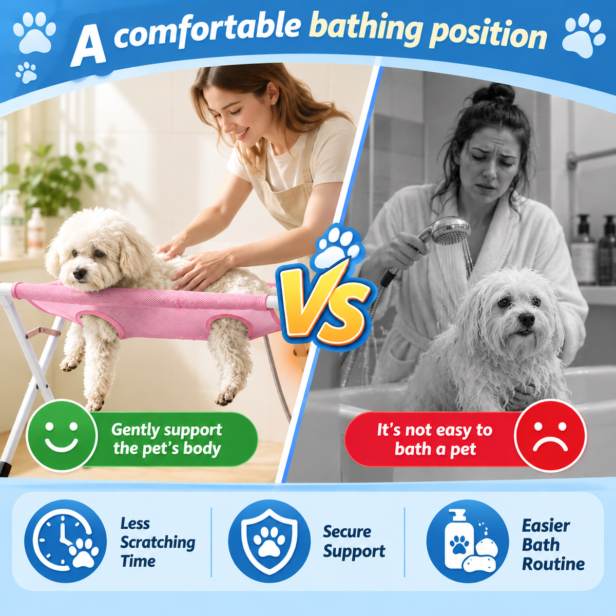 Pet Shower & Grooming Hammock-5