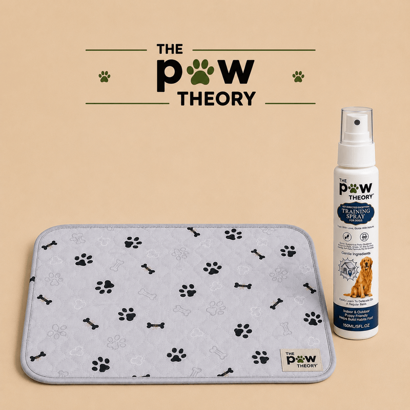 A reusable potty pad + training spray designed to help your puppy learn where to go. - The Paw Theory