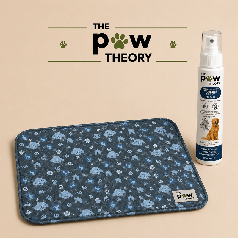 A reusable potty pad + training spray designed to help your puppy learn where to go. - The Paw Theory