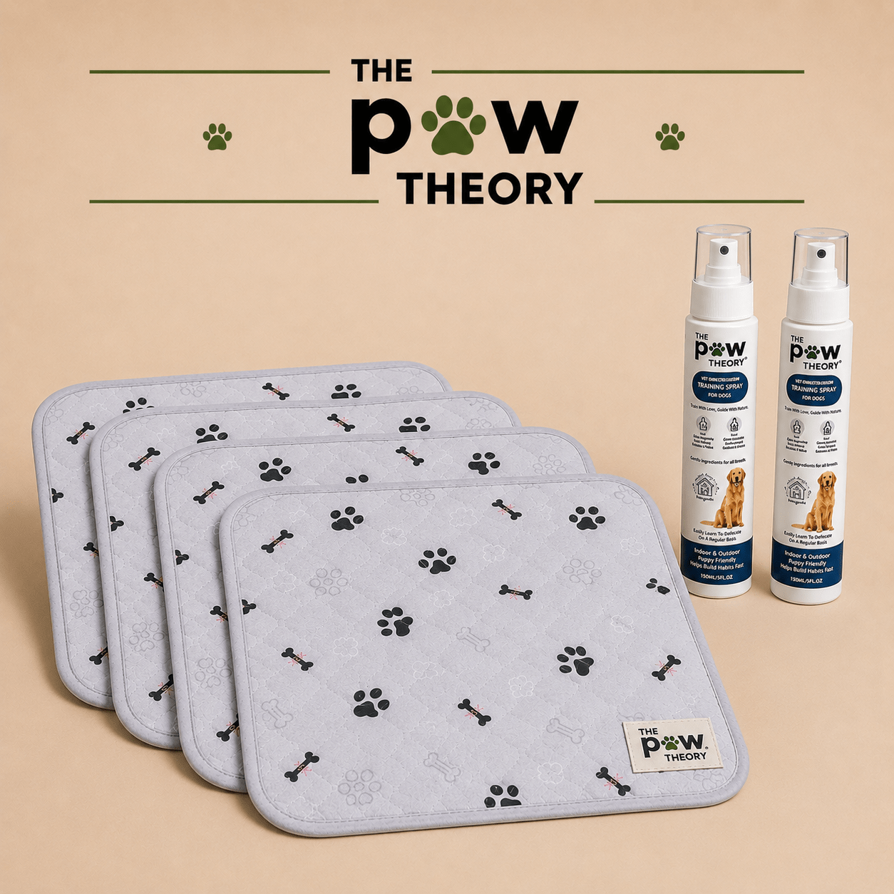 A reusable potty pad + training spray designed to help your puppy learn where to go. - The Paw Theory
