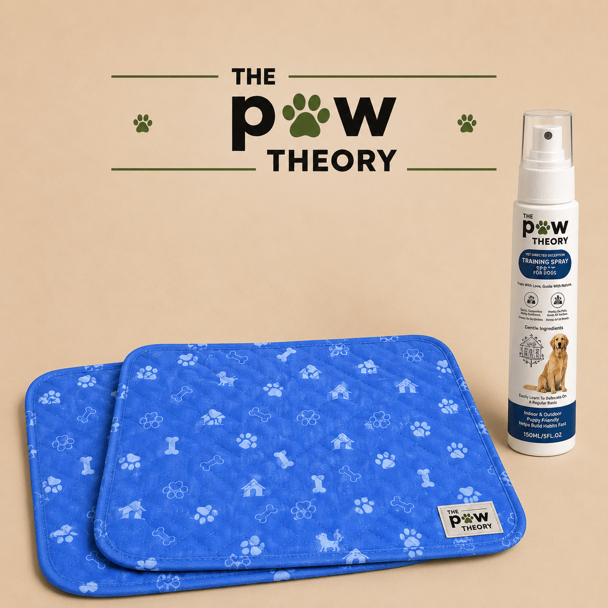 A reusable potty pad + training spray designed to help your puppy learn where to go. - The Paw Theory