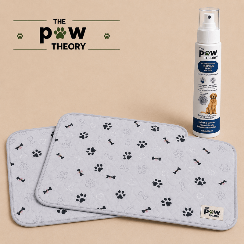A reusable potty pad + training spray designed to help your puppy learn where to go. - The Paw Theory