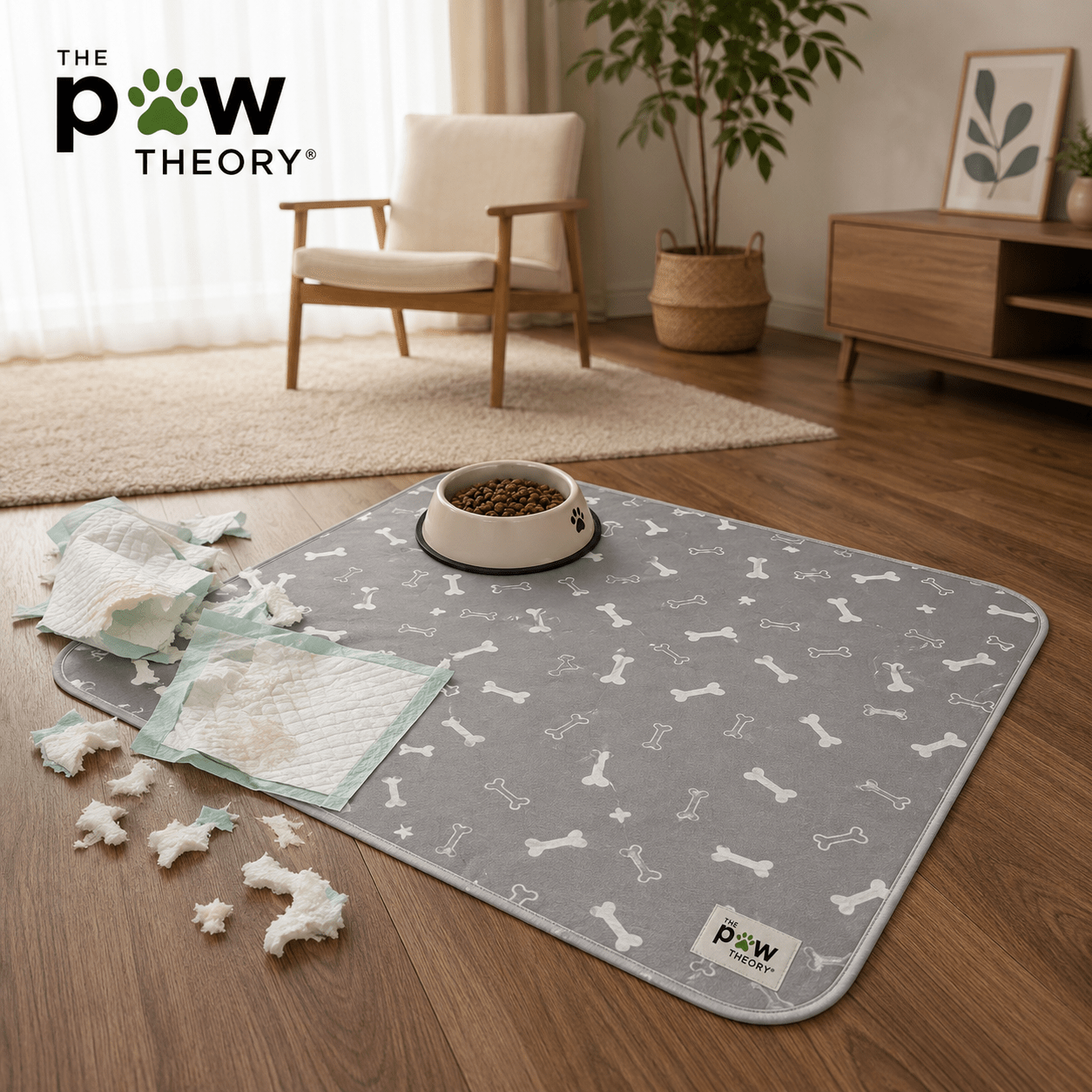 A reusable potty pad + training spray designed to help your puppy learn where to go. - The Paw Theory