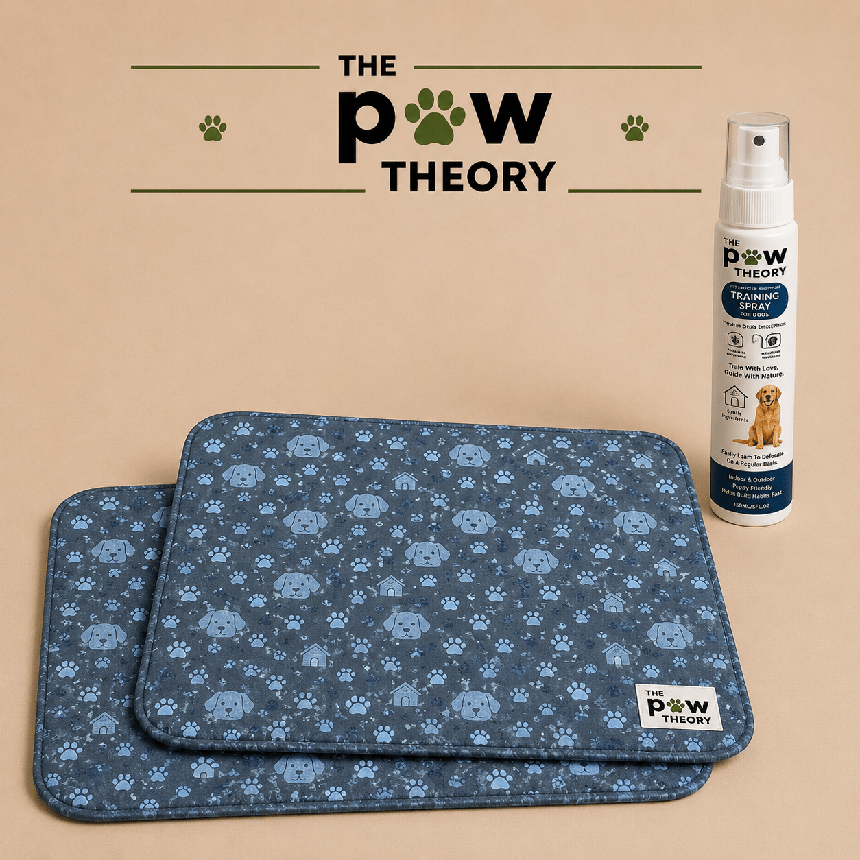 A reusable potty pad + training spray designed to help your puppy learn where to go. - The Paw Theory