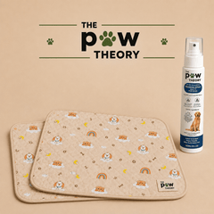 A reusable potty pad + training spray designed to help your puppy learn where to go. - The Paw Theory