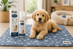 A reusable potty pad + training spray designed to help your puppy learn where to go. - The Paw Theory